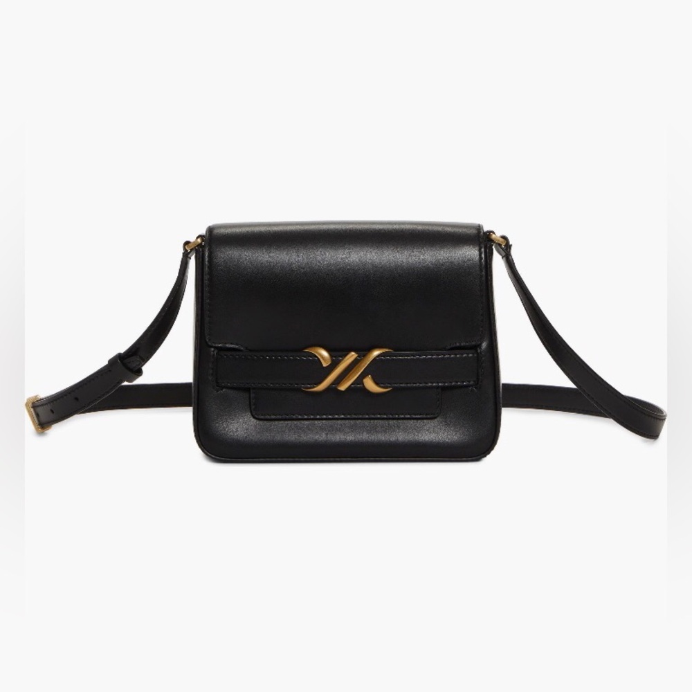 NWT $1790 Proenza Schouler Box Leather Shoulder Bag  in BLACK w/ gold hardware!